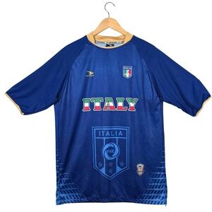 Drako Italia FIGC Mens Soccer Jersey Blue Gold One Size Polyester Italy